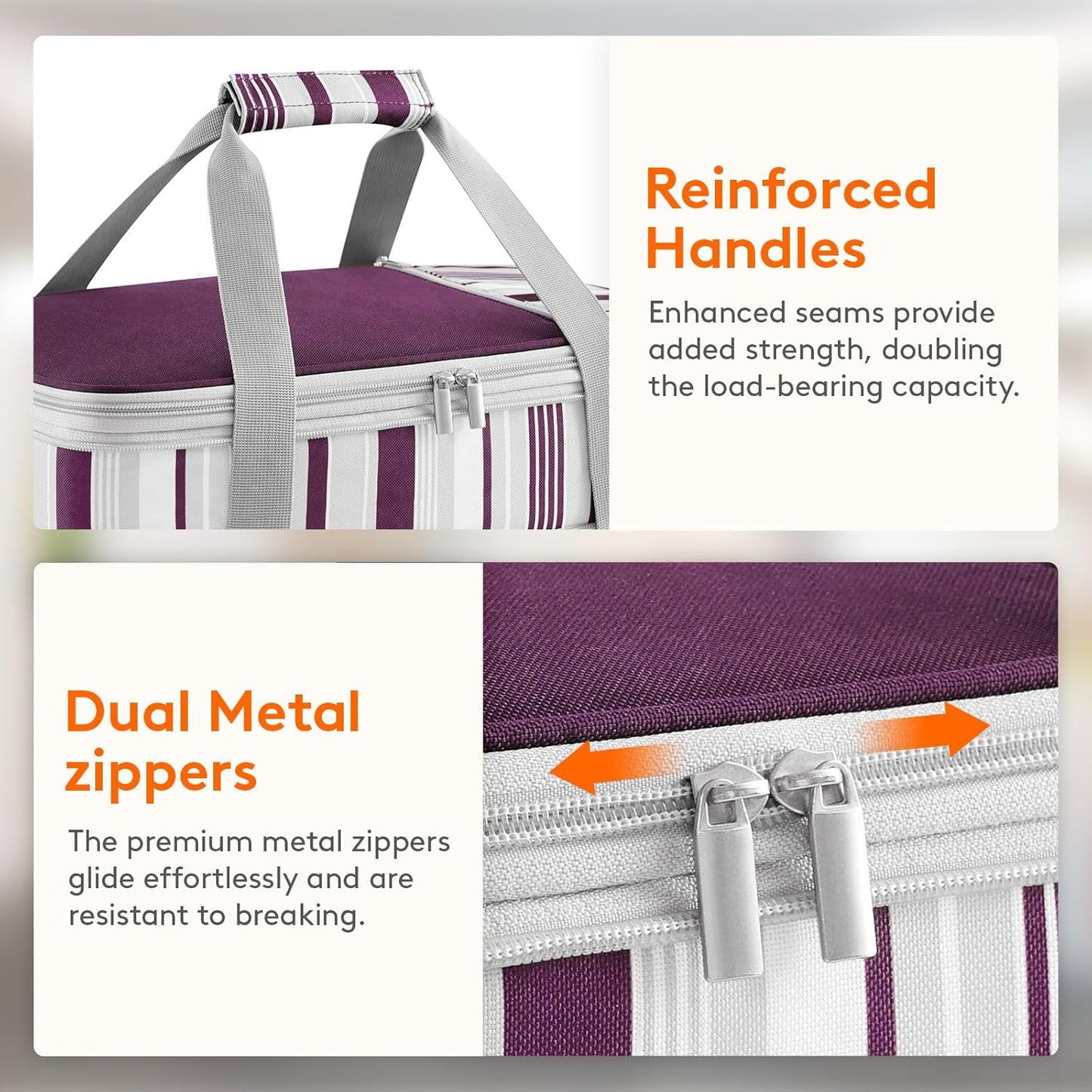 Lifewit Insulated Double Decker Casserole Carrier, Expandable Lasagna Lugger Tote Bag for Hot or Cold Food, Fits 9" x 13" Baking Dish for Potluck Parties, Picnic and Cookouts, Grey-Geometric
