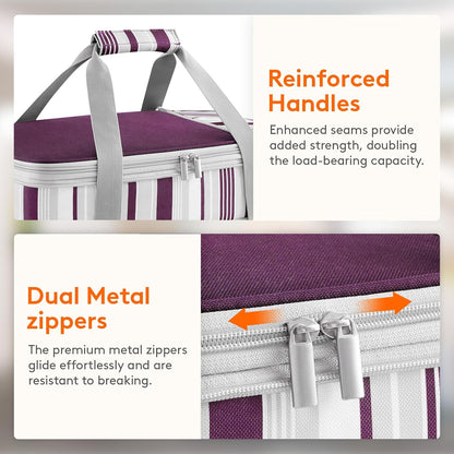 Lifewit Insulated Double Decker Casserole Carrier, Expandable Lasagna Lugger Tote Bag for Hot or Cold Food, Fits 9" x 13" Baking Dish for Potluck Parties, Picnic and Cookouts, Grey-Geometric