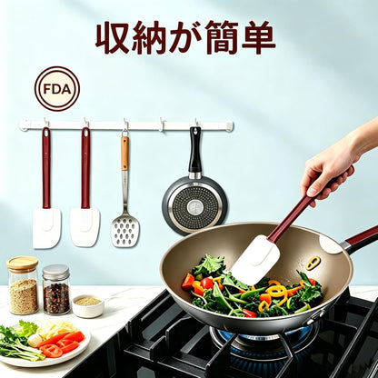 14 INCH Silicone Spatulas Heat Resistant Heavy Duty Rubber Spatulas Commercial Spatulas Set for Kitchen Use Silicone Cooking Utensils Sets of 2