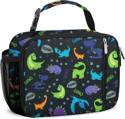 esouler Lunch Box Kids Insulated Lunch Bag for Boys & Girls Durable Children Lunchbox for School with Water Bottle Holder-Black