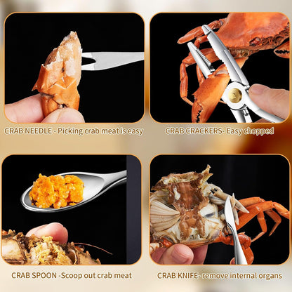 Exquisite 3-Piece Set Seafood Tools, Lobster Crackers and Crab Crackers, Apply to Lobster, Crab, Crab Legs, King Crab Legs and Nut