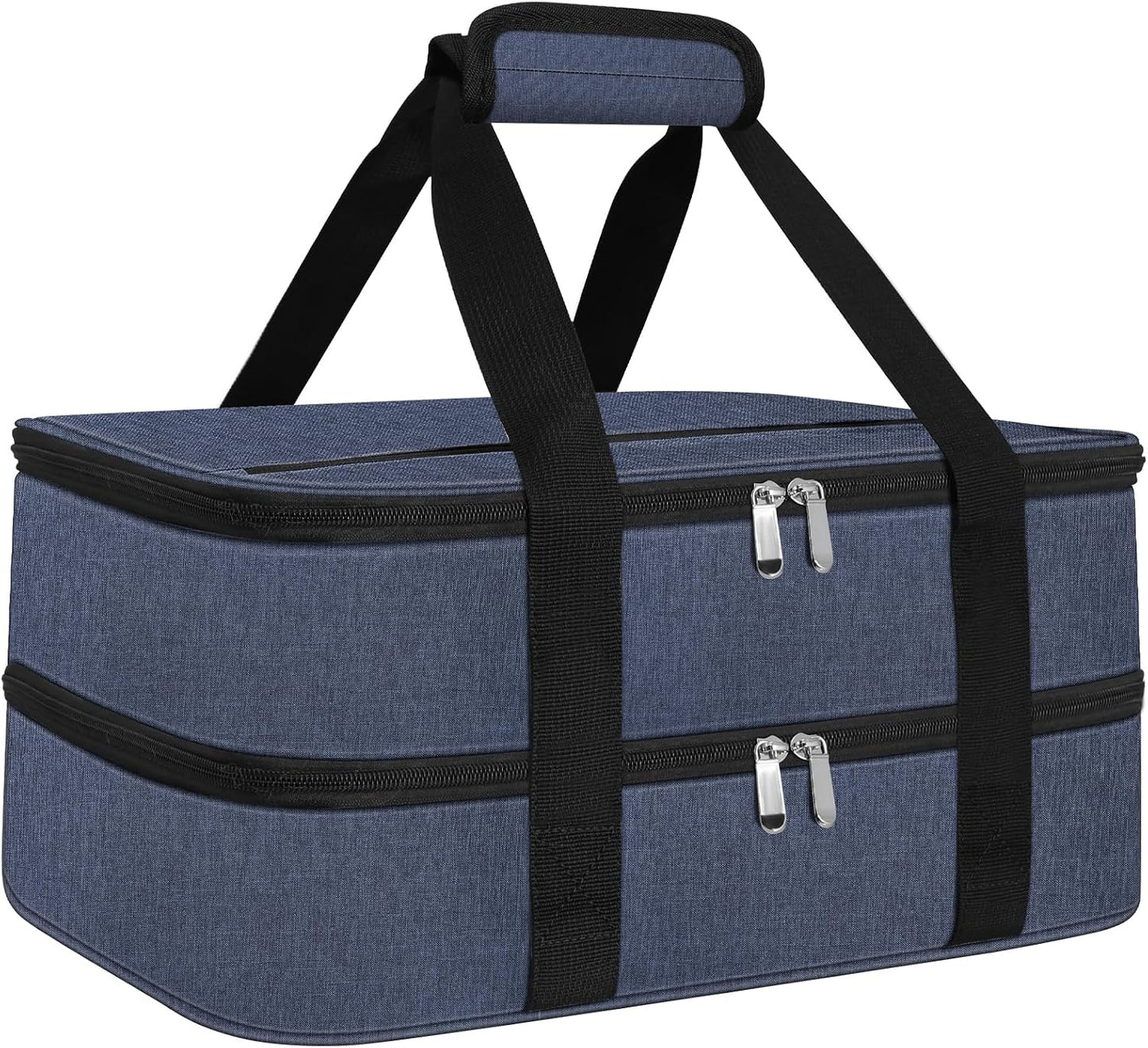 esouler Insulated Casserole Carrier - Casserole Carriers for Hot or Cold Food - Lasagna Lugger Dish Carrier, Thermal Lunch Bag for Potluck Parties, Picnic, Travel, Fits 9" x 13" Baking Dish, Grey