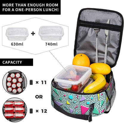 Dinosaur Volcano Insulated Lunch Bag for Women & Men, Reusable Leak-Proof Lunch Box with Cooler Compartment, Lunch Tote for Adults Work Travel Picnic Durable & Washable