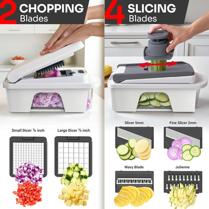 MUELLER HOME Pro-Series 10-in-1 Stainless Steel Multi Vegetable Chopper
