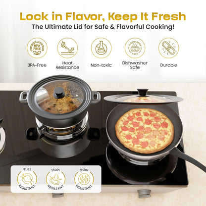 Universal Lid for Pots, Pans & Skillets, 7.5-11.5" Cookware