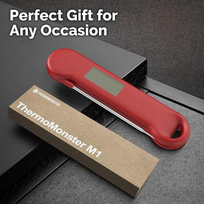 0.5 Sec Instant Read Meat Thermometer Digital for Outdoor Fryer, Black