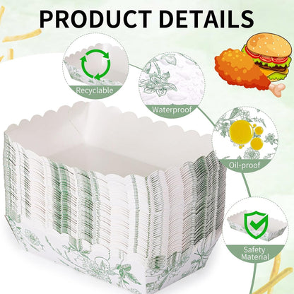 woric 54 Pcs Mexican Taco Food Trays, Disposable Mexican Nacho Paper Plates Popcorn Snack Candy Fries Tray for Birthday Carnival Easter Supplies