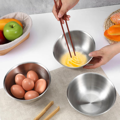 Stainless Steel Bowls 304 Metal Lightweight Unbreakable Dinner Bowls Set Non-Toxin Dishwasher Safe BPA Free and Healthy (8 Pack 24Oz) ﻿