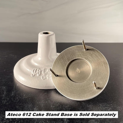 Ateco Revolving Cake Decorating Stand, 615 12" Round, Aluminum Base, White