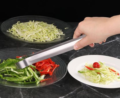 New Star Foodservice Restaurant-Grade Pom Tong, Stainless Steel, 6.5 Inch, Set of 6, Silver
