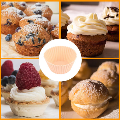 6 pack Silicone Baking Cups, Reusable Muffin Liners Non-Stick Cup, Cake Molds Set,Cupcake Silicone Liner Cupcake Holder,Bpa Free (navy blue)