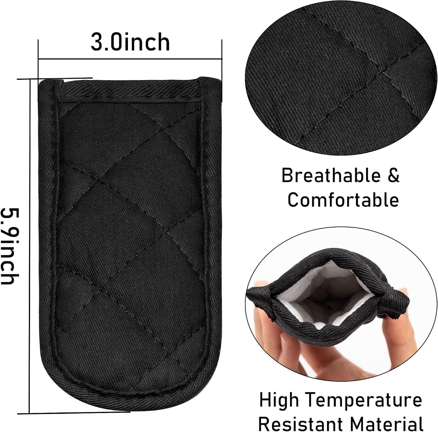R HORSE 6Pcs Hot Handle Covers Heat Resistant Pot Pan Handle Covers Cast Iron Skillet Pot Holder Sleeves Mitt for Kitchen Baking Cooking BBQ Cookwares