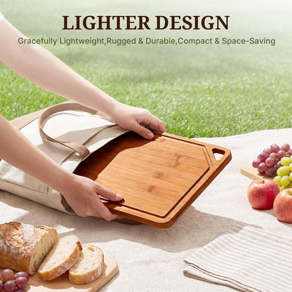 GASHELL Bamboo Cutting Board Set with Beeswax Coating for Kitchen(S+M+L+XL)