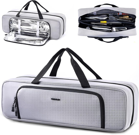 22" Grill Tool Bag, Heavy Duty BBQ Accessories Organizer with Wide-Open Design, Large Griddle Utensil Storage Bag for Blackstone, Camping, Tailgating, BBQ Gifts for Men（Bag Only）