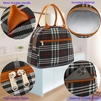 FlowFly Insulated Lunch Cooler Bag - Tote Bag Organizer for Women/Men, Black - Colors B