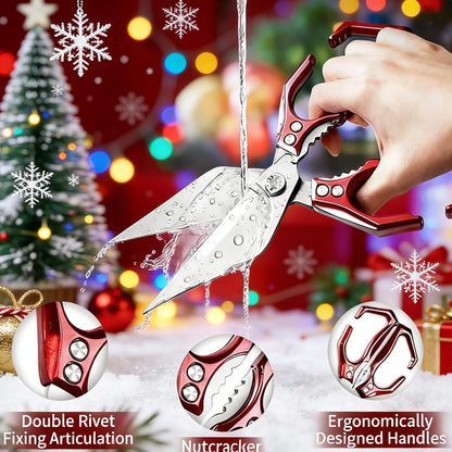 Multifunctional Heavy Duty Kitchen Shears,Kitchen Shears for Cutting Chicken,Kitchen Scissors for Food, Japanese High-Carbon Steel Culinary Poultry Shears, for Chicken,Meat,Fish,Bone Cutting(Silver)