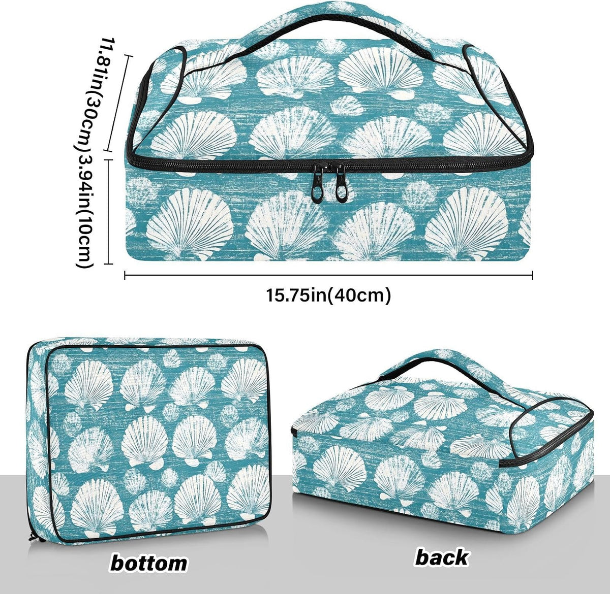 Casserole Carrier Insulated Yellow Lemon Blue Bows Dish 9x13 with Lid Party Travel Warmer Bag for Hot or Cold Food Lasagna Pizza Holder Tote - Colors B