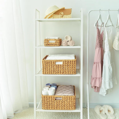 GRANNY SAYS Wicker Storage Baskets for Shelves, Water Hyacinth Basket with Scalloped Edge, Storage Wicker Baskets for Pantry, Large, 2-Pack