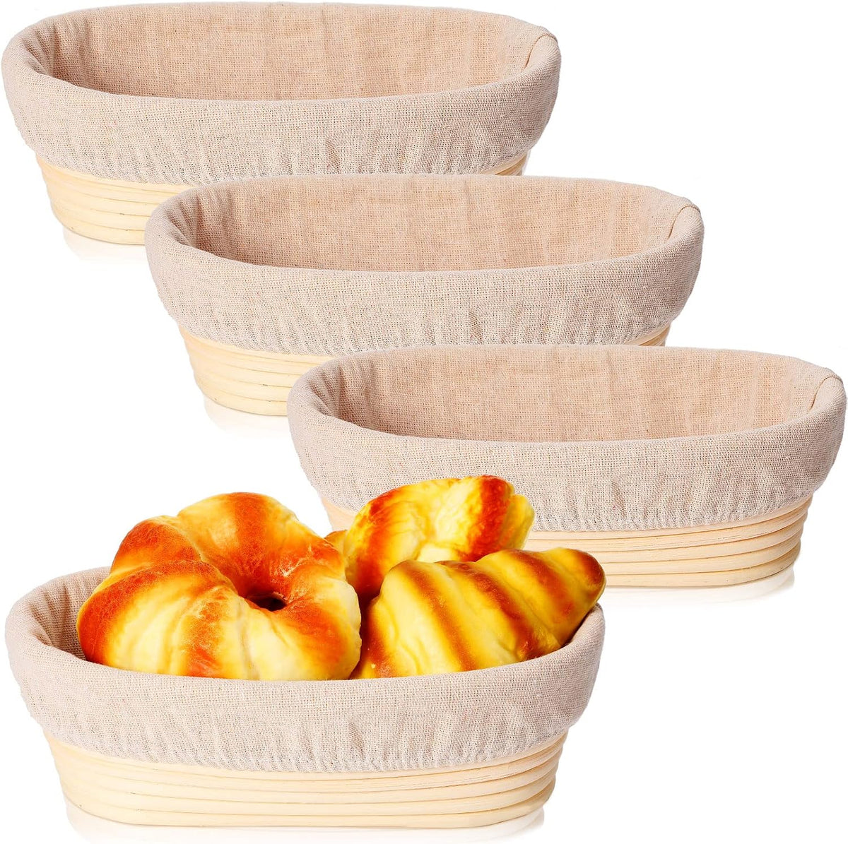 Ziliny 6 Pcs Banneton Bread Proofing Baskets for Sourdough,9 Inch,Round