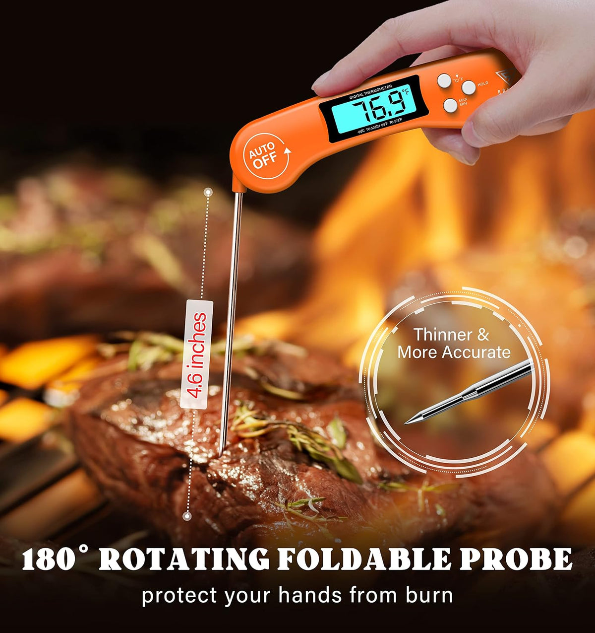 DOQAUS Meat Thermometer Digital – Instant Read Food Thermometer for Cooking