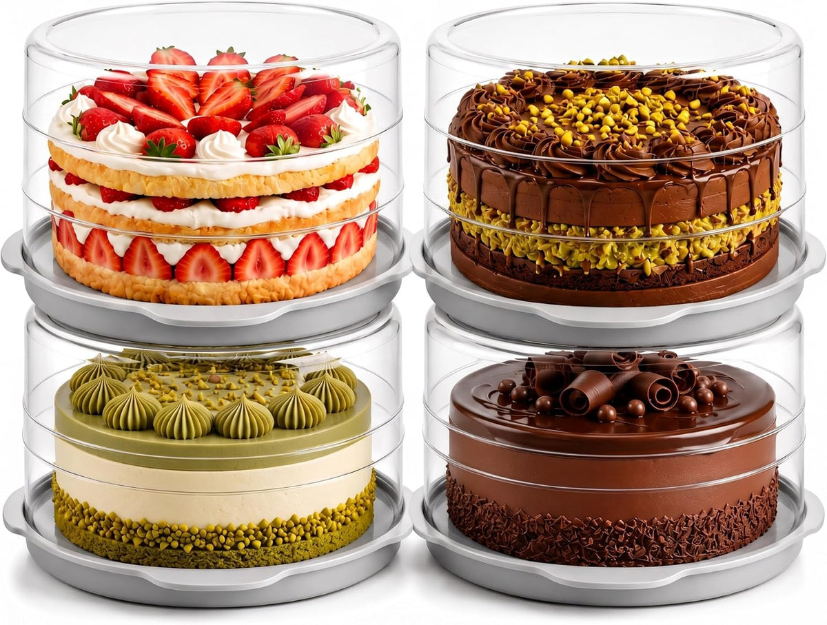 Evelots Pie Container with Lid, 11-Inch, Clear, BPA-Free