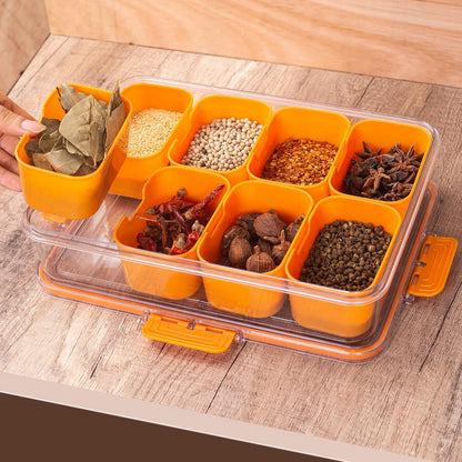 WACOI Divided Snack Serving Tray with Lid and Handle travel Snackle Box Charcuterie Container Portable Storage Organizer for Candy, Fruits, Nuts, Snacks 1Pack White