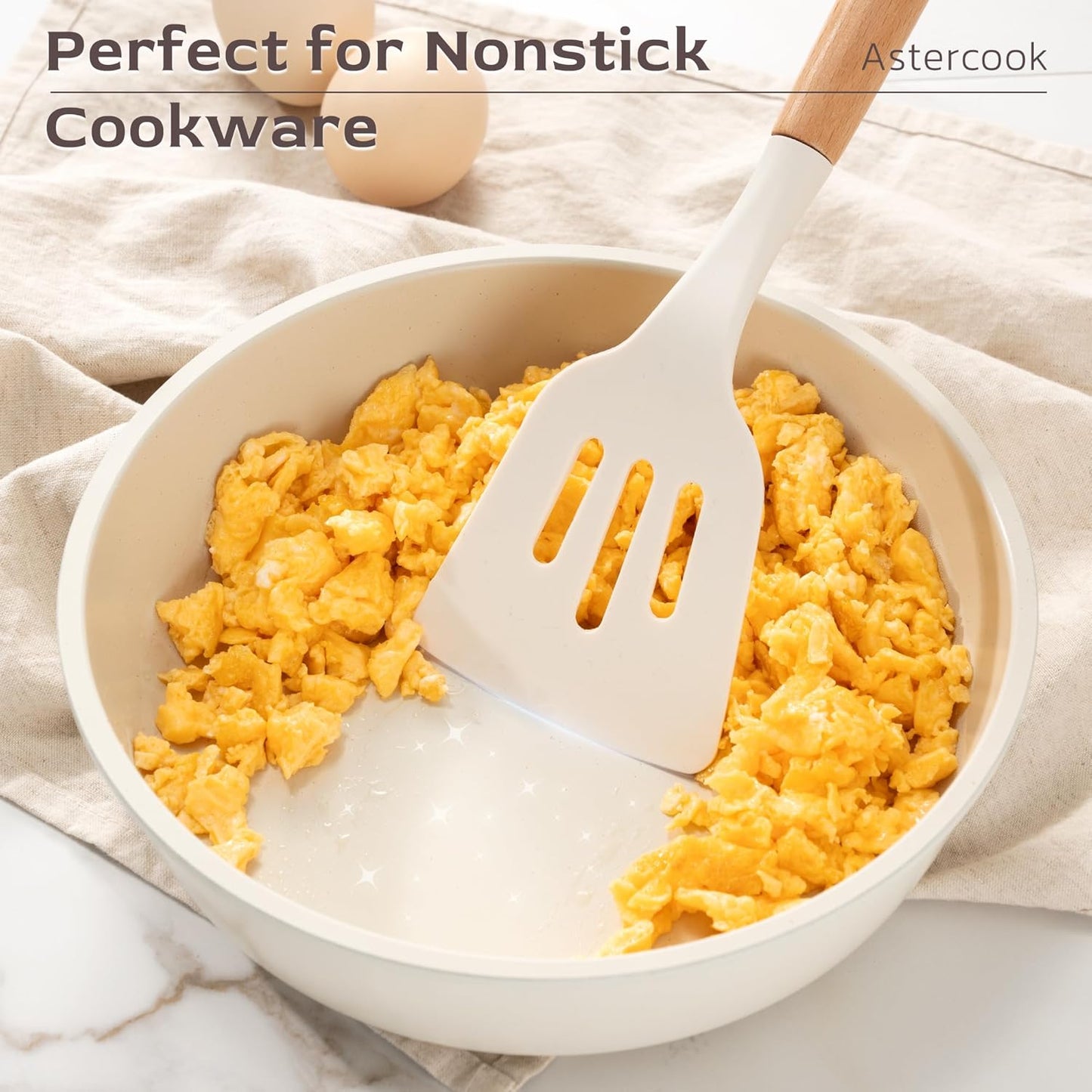 Astercook 39 PCS Kitchen Utensils Set, Silicone Cooking Utensil Sets with Wooden Handle, 446°F Heat Resistant Food Grade Spatula Set, BPA Free Kitchen Gadgets Tools Set & Spoons for Nonstick Cookware