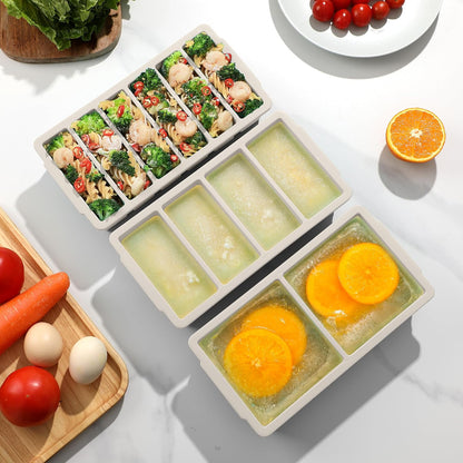 3-Pack Silicone Freezer Trays with Lid,2 Large 2-Cup(500ml)&4 Medium 1-Cup(250ml)&6 Small 1/2-Cup(125ml) Soup Freezer Container Molds,Ice Cube Tray For Meal Prep&Freezing Soup,Stews,Sauces
