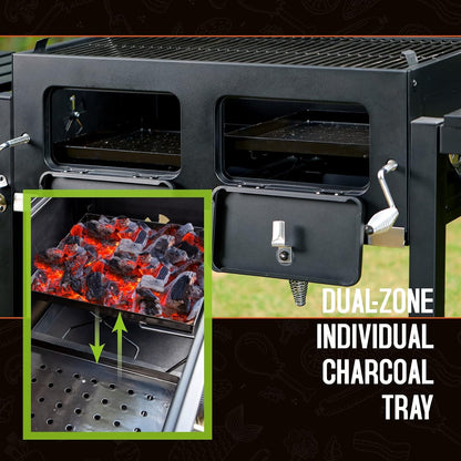 Sophia & William 18-Inch Vertical Charcoal Smokers BBQ Grills with Porcelain-Enameled Smoking Chamber & 2-Layer Smoking Shelves, Outdoor Smokers & Tabletop Grill Combo for Barbecue Camping(Black)