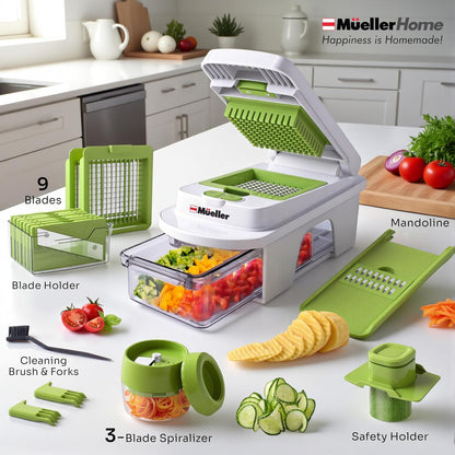 MUELLER HOME Pro-Series 10-in-1 Stainless Steel Multi Vegetable Chopper