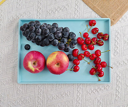 White Serving Tray (13.5 x 9.6 inch) for Serving Accessory, Elegant & Stackable Plastic Tray for Spa, Coffee, Drinks, Tea, Bar, Party, Seasoning, Perfume and Display Use.