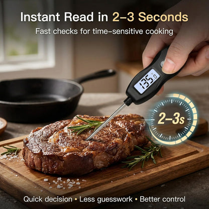 Meat Thermometer Digital Instant Read, Waterproof for BBQ