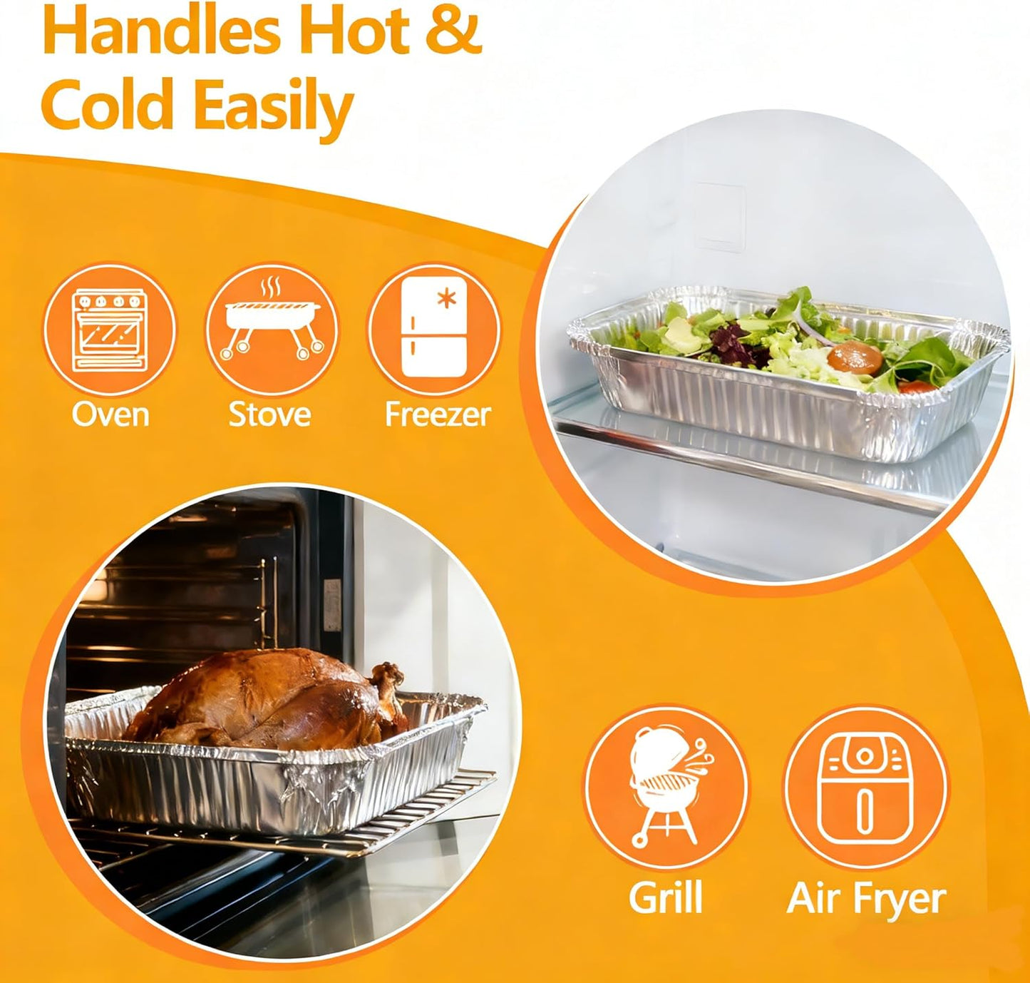 Thickened 9x13 Aluminum Pans with Lids, 20 Pack Heavy Duty & Extra Deep Disposable Aluminum Foil Pans, Disposable Half Size Foil Baking Tray for Cooking, Meal Prep, Baking, Roasting