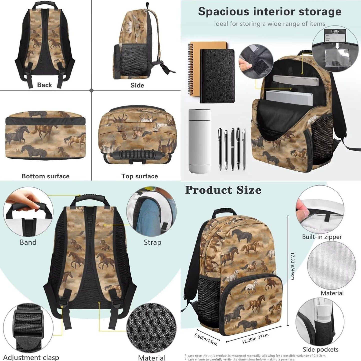 Highland Cow Backpack with Lunch Box Set for Kids Sunflower School Backpack for Girls Boys Back to School Bag Student Travel Backpacks Reusable Utensils Pen Case Water Bottle Bag 5PCS