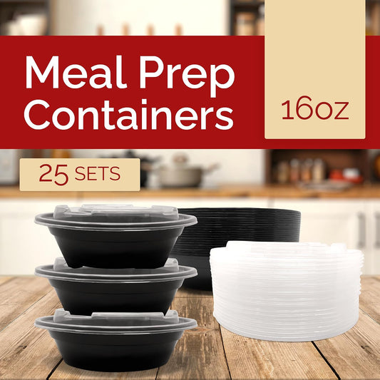 Reli. Meal Prep Container Bowls, 16 oz (25 Pack) Meal Prep Containers
