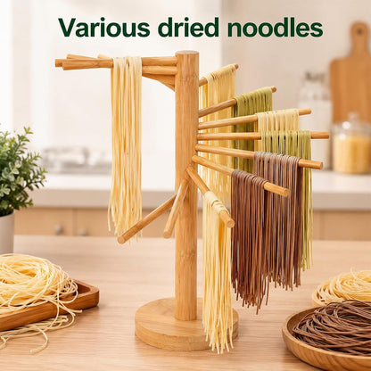 NQEUEPN Pasta Drying Rack with Transfer Wand, Noodle Drying Stand