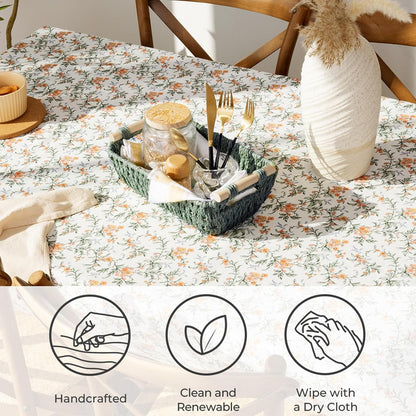 StorageWorks Hand-Woven Storage Baskets with Wooden Handles, Water Hyacinth Wicker Baskets for Organizing, 2 Pack