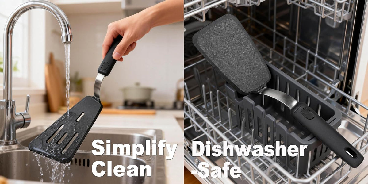 2 Piece Large Silicone Pancake Spatula Turner Set