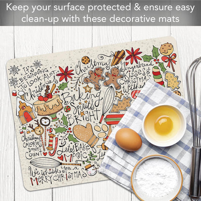 Cut N' Funnel Eat Fresh Designer Flexible Cutting Board Mat 15" x 11.5" Made in the USA Decorative Flexible Easy to Clean