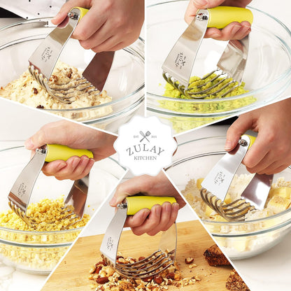 Zulay Premium Multi-purpose Stainless Steel Bench Scraper & Chopper, Easy to Read Etched Markings for Perfect Cuts, Quick & Easy Multi-use Dough Scraper, Dough Cutter & Pastry Scraper (Black)