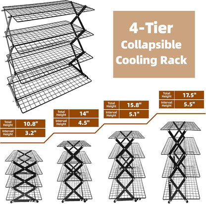 3 Tier Collapsible Cooling Rack Sourdough Cooling Rack 17"x10"