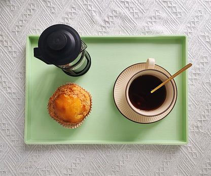 White Serving Tray (13.5 x 9.6 inch) for Serving Accessory, Elegant & Stackable Plastic Tray for Spa, Coffee, Drinks, Tea, Bar, Party, Seasoning, Perfume and Display Use.