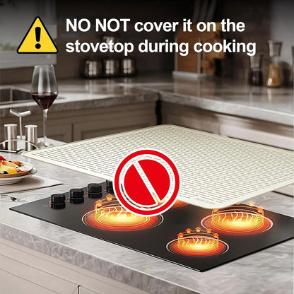 YUHFERA Stove Top Cover for Electric Stove - Silicone Stove Mat for Glass Top, Glass Cooktop Protector For Kitchen,Multi-functional Oven Covers for Electric Stove (Black,28 x 20)