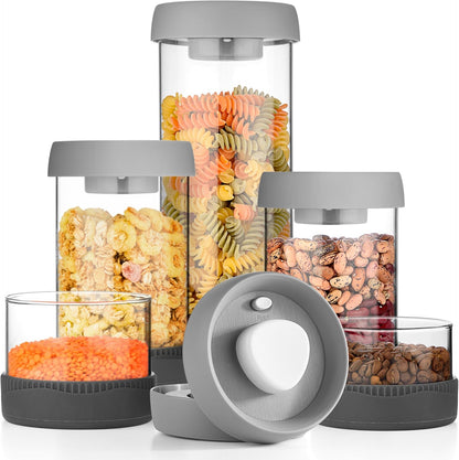 Set of 4 Stackable Space-Saving Nesting Glass Bowls with Airtight Acacia Lids for Lunch, Meal & Food Prep - Microwave & Oven-ready BPA Free Durable Heat Resistant Inert Borosilicate Glass