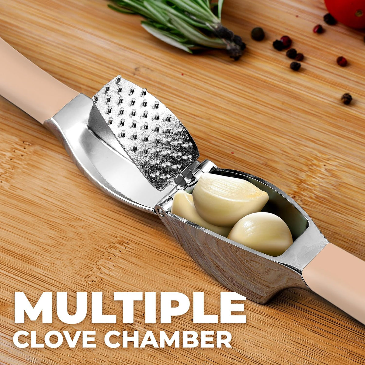 Zulay Kitchen Metal Comfort Grip Garlic Press