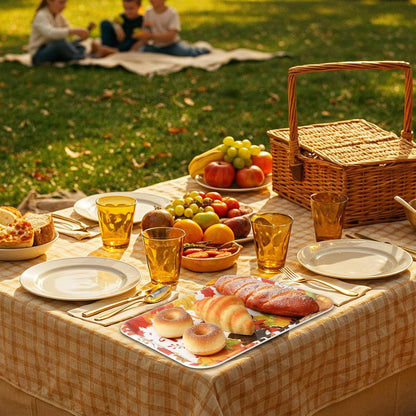 Whaline 3Pcs Greenery Serving Trays Reusable Melamine Platters Green Leaves Serving Dishes for Spring Birthday Wedding Party Food Supplies, 10 x 13 Inch