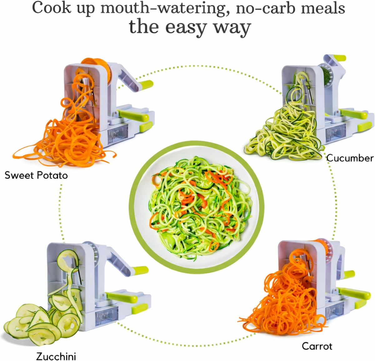 Brieftons QuickFold 5-Blade Foldable Vegetable Spiralizer and Zoodle Maker