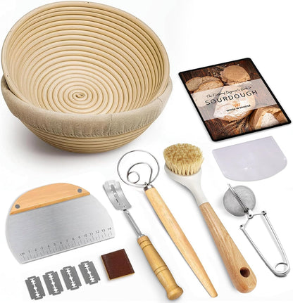 Banneton Bread Proofing Basket Set, 2 x Round 9 Inch Bread Proofing Baskets
