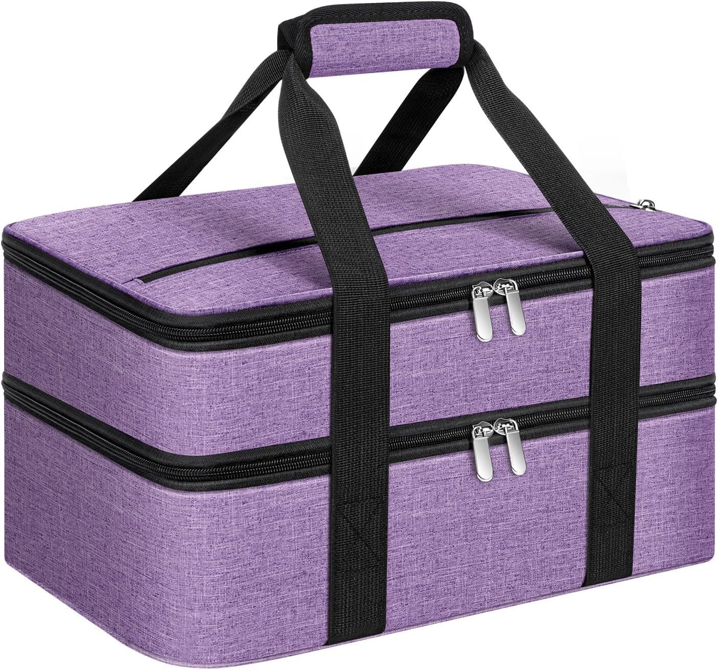 Insulated Casserole Carrier, Portable Casserole Carrier for Hot or Cold Food Lunch Tote Warmer or Cooler Bag, Lasagna Lunch Bag for Potluck Parties- Fits 9" x 13" Baking Dish-Charcoal Grey