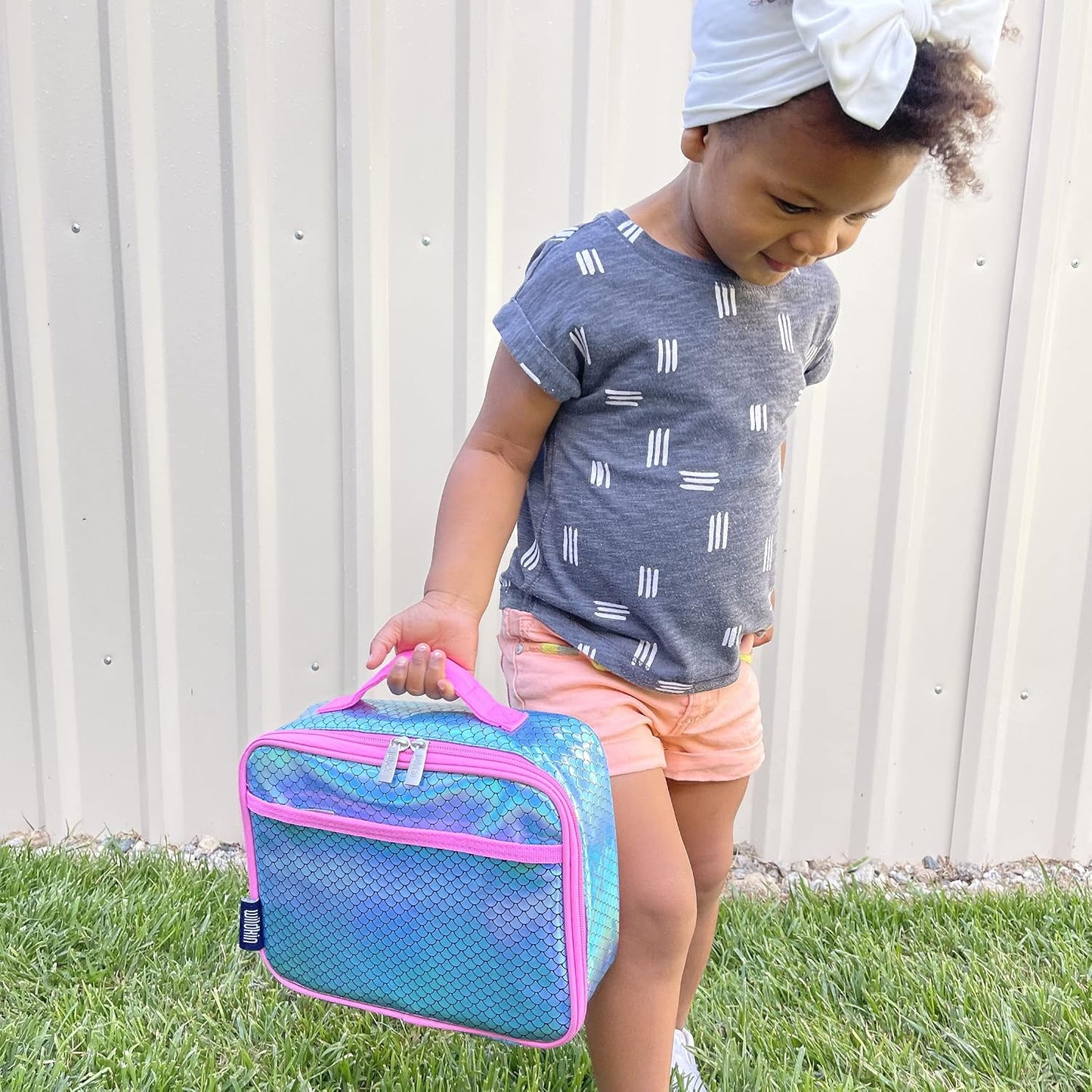 Wildkin Kids Insulated Lunch Box, Keeps Food Hot or Cold, BPA-Free with Mesh Pockets & Easy-Clean Lining – Ideal for School, Travel & Daycare – Holographic